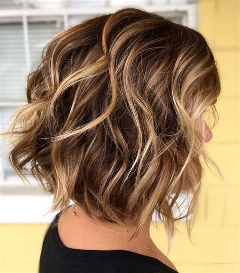 short brown hairstyles with highlights|short brown bob with highlights.